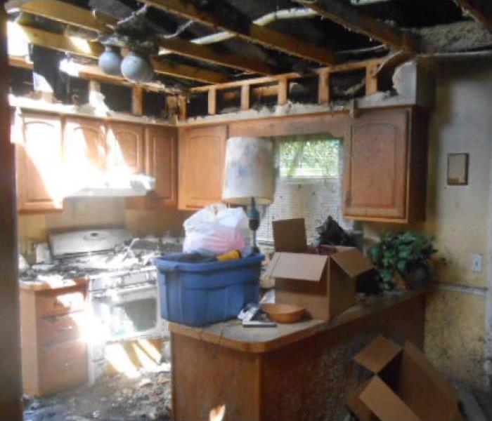 A home after suffering a kitchen fire