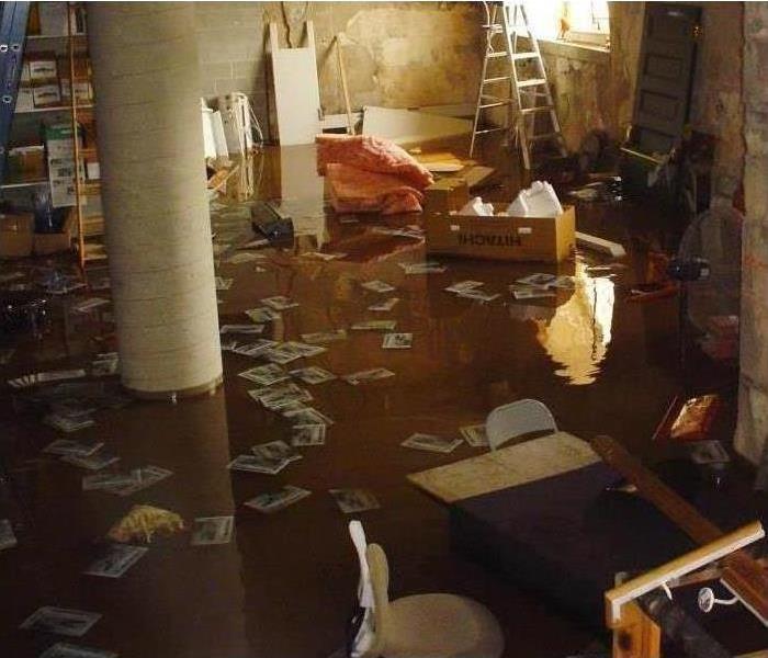 Flooded basement.