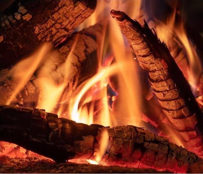 Burning logs.